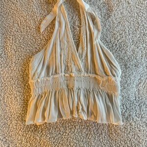 Elegant Cream Halter Top